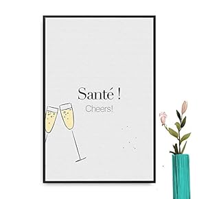 Framed Canvas Wall Art for Living Room, Bedroom French Quotes Canvas Prints for Modern Home Decoration Ready to Hang - 16"x24" inches