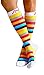 Compression Socks (1 pair) for Women & Men - Best Graduated Athletic Fit for Running, Nurses, Flight Travel, & Maternity Pregnancy - Boost Stamina, Circulation & Recovery (Summer Stripes, L/XL)