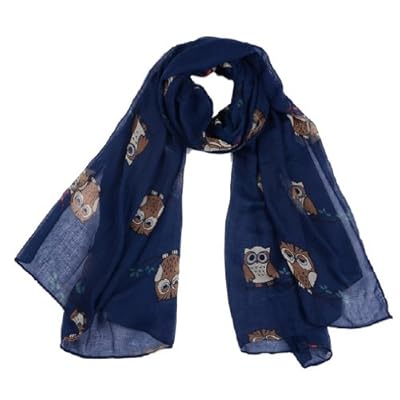 Womens Owl Print Long & Soft Scarf Shawl Loop Wrap Infiniti