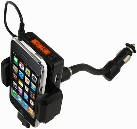 Premium All in 1 Advanced Car Mount System for Apple Iphone 3g &amp; 3gs/itouch 2nd and 3rd Gen Ipod Nano - Flex-neck, Cutting Edge Fm Transmitter with Lcd Screen + Charging + Handsfree