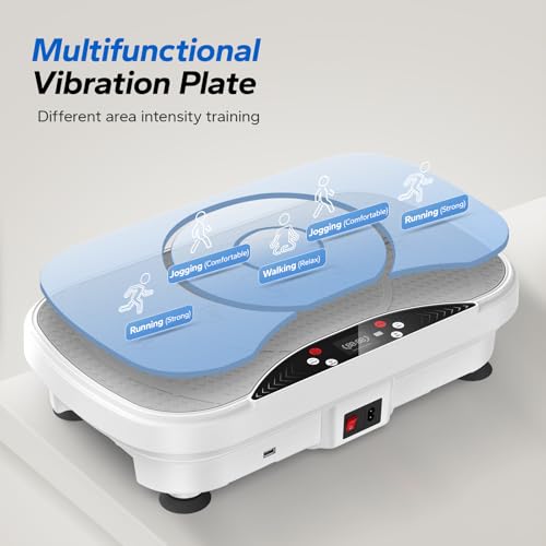 MERACH Vibration Plate Exercise Machine, Vibration Plate Lymphatic Drainage, Vibrating Plate Exercise Machine with Bluetooth and LED Display, Workout Equipment for Women Men Home