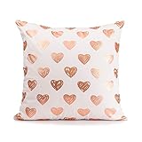 Mealivos Gold heart Decorative Throw Pillow COVER 18