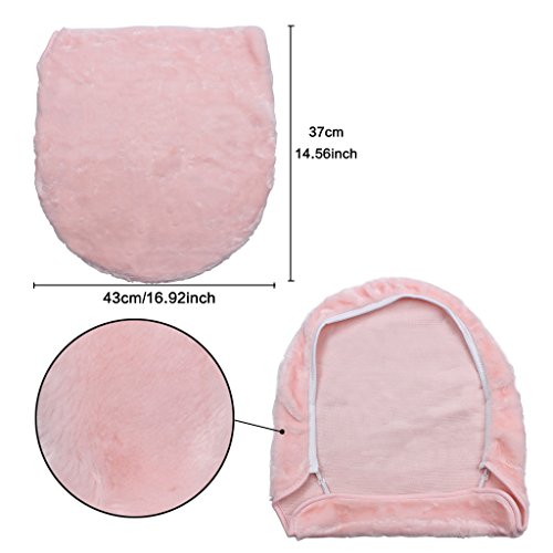 Toilet Warmer Mat Winter Cover Pad Bathroom Washable Toilet Seat Lid Thicken Comfortable Short Plush 2pcs/Set Universal Design - Thumbnail 3