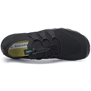 SAGUARO Badeschuhe Herren Wasserschuhe Männer Strandschuhe Damen Aquaschuhe Neoprenschuhe rutschfeste Schwimmschuhe Dunkelschwarz 45 EU 3 Schnorchelmasken 41sCofzk%2BZL. SS300 Obermaterial: Obermaterial mit salzbeständiger Abriebfestigkeit Atmungsaktives, ultraleichtes Lycra-Material für schnelle Drainage und Querbelüftung, geben ausgezeichnete Flexibilität und Komfort.
Innenmaterial: Polyester,Elasthan.Schnell Trocknend,schafft eine Komfortabel und atmungsaktiv,trockenere und gesündere WasserSchuh umwelt
Sohle: SCHNELLES TROCKNEN MIT DRAINAGE-LÖCHERN,Einzigartige und hochwertige Anti-Rutsch-Tarngummisohle mit mehreren Löchern an jeder Unterseite, um sicherzustellen, dass das Wasser richtig aus ihnen herausfließt, was eine kühlere und gesündere Schuhumgebung schafft