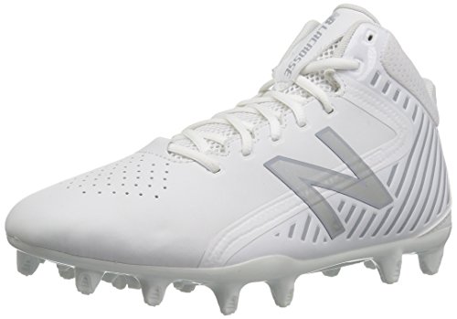 image for New Balance Men's Rush v1 Lacrosse Speed Lacrosse Shoe, White/Silver, 