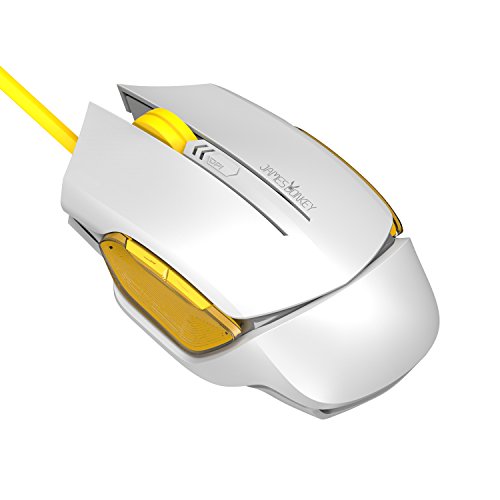 James Donkey 112 Gaming Mouse 2000 DPI with 6 Buttons LED Light 8 Million Click Switch USB Wired Game Mice for Windows Mac Laptop PC – White