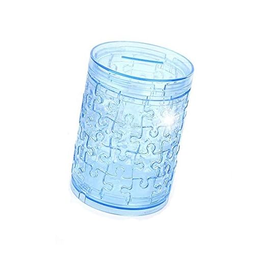 Hooray Service 3D Crystal Puzzle Building Blocks Blue Pen Case Piggy Bank Educational Toy for Kids