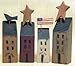 4pc Wooden Primitive Houses