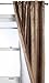 Tuscan Stripe Scroll Stripe Jacquard Blackout Rod Pocket Single Panel, 52-Inch by 84-Inch, Mocha