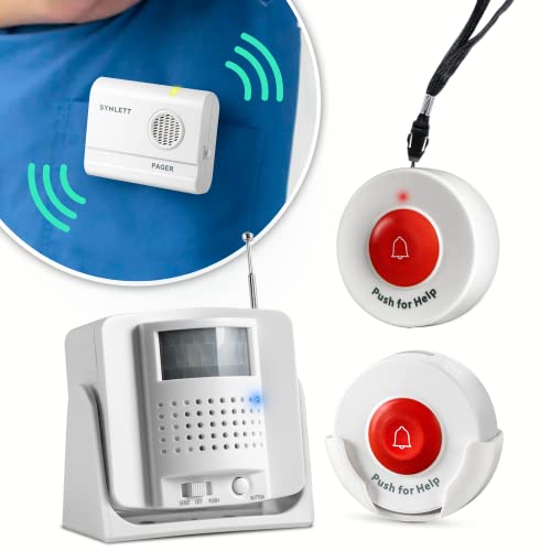 Caregiver Pager Wireless Call Buttons Motion Sensor Alarm Indoor for