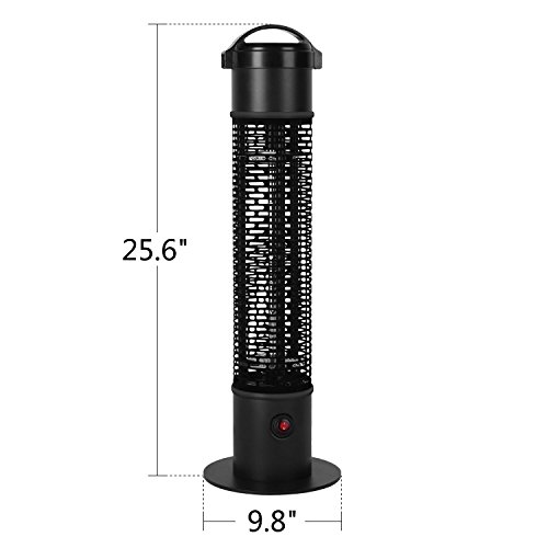 Star Patio Outdoor Freestanding Electric Patio Heater Infrared Heater, Stable Black Column Heater Suitable as a Balcony Heater, Verandah Heater, BBQ and Outdoor Party Heater, ZHQ1088-HD-65