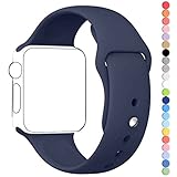 Apple Watch Band, HuanlongTM Soft Silicone Sport Style Replacement Iwatch Strap for Apple Wrist Watch (Midnight 42mm M/L)