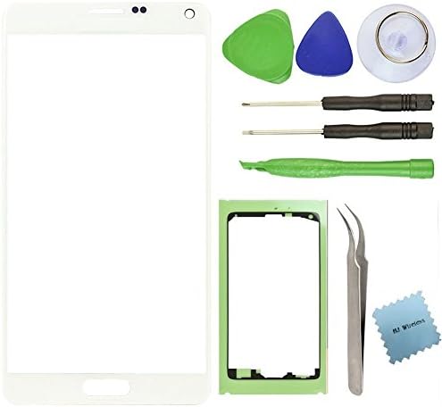 Samsung Note 4 Broken Front Glass Screen Replacement Kit / Adhesive / Lens Repair / Tools (White)