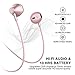Picun Wireless Headphones 10 Hrs Playback Sport Bluetooth Headphones HiFi Stereo Sound in-Ear Anti-Fall Off Earbuds with Mic, IPX5 Waterproof Magnetic Earphones for Workout Gym Running (Rose Gold)