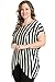 My Yuccie Women's Scoopneck Stripe Blouses Cross Tops with Overlay Hem Plus Size