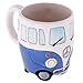 Set of 4 Ceramic Shaped Coffee Mug/Cup Set (Red, Blue, Green & Orange) (Camper Van) By Giftbrit
