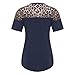 Moilant Womens Leopard Pocket T Shirt Casual Loose Tunic Round Neck Tops Blouse Navythumb 4