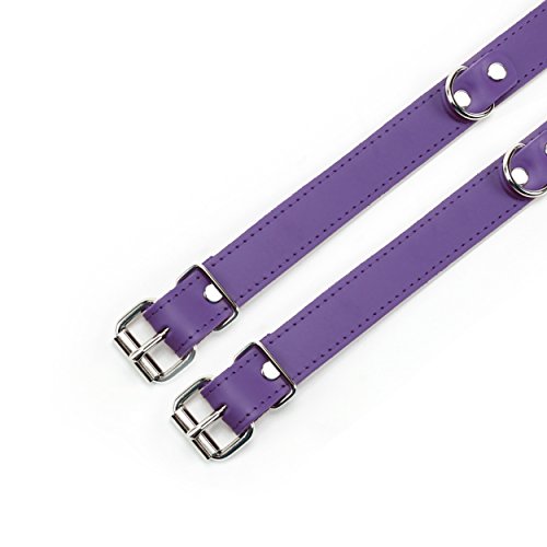 Amelia Wrist and Ankle Cuffs Full Grain Leather Stylish Handcuffs Leg Cuffs (Purple, Wrist)