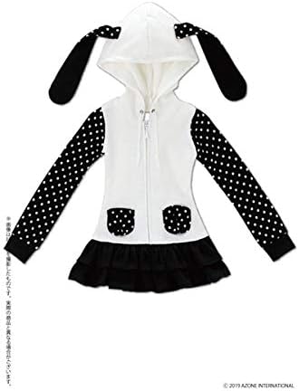 Amazon 48cm 50cm用 Azo2 バニーパーカーワンピース ホワイト ブラック ドール用 ドレス アクセサリー ホビー