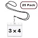 Mifflin-USA - Lanyard with Clear Horizontal Card Protector - Black, 4x3 Inch, 25 PK - ID Name Badge Holder with Lanyard Set