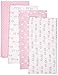 Cribmates 4 Pack Receiving Blanket Elephants, Pink/White
