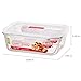 LOCK & LOCK Ovenglass Airtight Heat Resistant Glass Rectangular Food Storage Container 67.63-oz / 8.45-cup