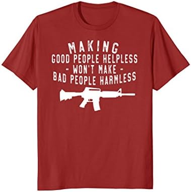Mens Making Good People Helpless | Pro Gun, Second Amendment Tee Large Cranberry