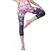 MTSCE Yoga Pants Printed Running Leggings Capris Yoga Capris for Fitness Riding Running(Sakura Capri Pants L/US 4-6)