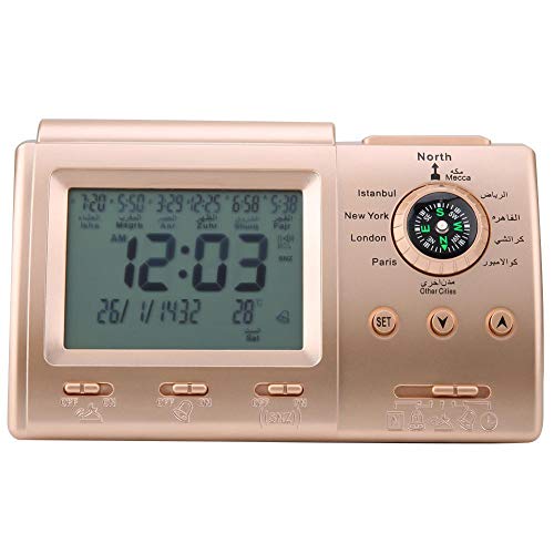 Fydun New Clock Alarm,Digital Clock LCD Islamic Table Adhaan Muslim for All Prayers Time Reminder