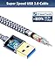JSAUX USB 3.0 A to A Male Cable, USB to USB Cable 2 Pack(3.3ft+6.6ft) USB Male to Male Cable Double End USB Cord with Gold-Plated Connector for Hard Drive Enclosures, DVD Player, Laptop Cooler (Grey)