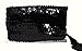 Mandala Crafts Elastic Sequin Ribbon Trim - 1 Inch Black Sequin Elastic Trim for Sewing Dress Headband - 10 Yards Fabric Metallic Stretch Sequins Band