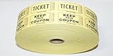 Double Raffle Ticket Roll : roll of 2000-(Yellow)