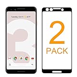 [2-Pack] JALL Tempered Glass Screen Protector Compatible for Google Pixel 3, [Full Screen Coverage [Fingerprint, Scratch & Force-Resistant] [Case-Friendly] for Pixel 3 (Not for Pixel 3 XL)