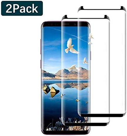 Galaxy S9 Screen Protector Tempered Glass[2 Pack][Update Version] AILIBOTE 3D Curved Dot Matrix [Full Screen Coverage] Glass Screen Protector [Case Friendly] for Samsung S9