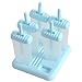 Chichic Popsicle Molds, Ice Pop Maker, Ice Pop Molds, BPA-Free, Repeated Use, Set of 6 (Oval, Sky Blue)