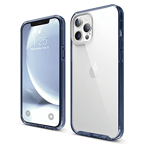 elago Hybrid Clear Case Compatible with iPhone 12 Pro Max Case 6.7 Inch (Pacific Blue) - Shockproof Bumper Cover Protective Case