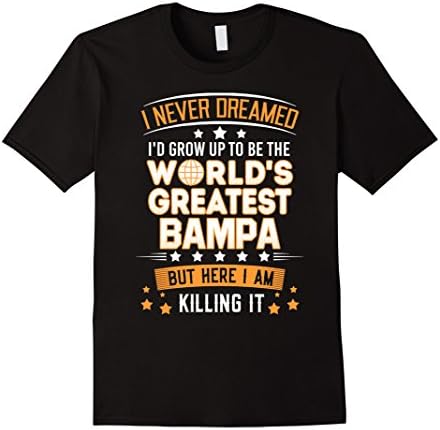 Mens Worlds Greatest Bampa T-Shirt Gift for Bampa Grandpa Large Black