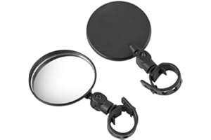 JINSHINING 2Pcs Black Adjustable Rear View Mirror for Bikes, Universal Rearview Mirror for Handlebars, Wide Angle Acrylic Convex Safety Mirrors for Adult Bikes/Kids/Road/Mountain Bike