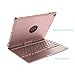 iPad Keyboard Case 10.5 Pro / 360 Degree Rotatable/Aluminum Shell Folio Case / 7 Color Backlit/Bluetooth Keyboard/Auto Sleep-Wake for 2017 Apple iPad Pro 10.5/ (Rose Gold)