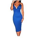Sexy Deep V-neck Backless Bodycon Club Dress