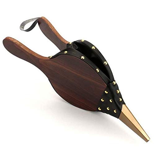 OSOPOLA Fireplace Bellows/Fire Bellow - Wood Hand Air Leather Bellow Cooking Fan - Fire Tools for Outdoor Camping/BBQ Grill/Chimney/Fires Pit 15" x 6.7"