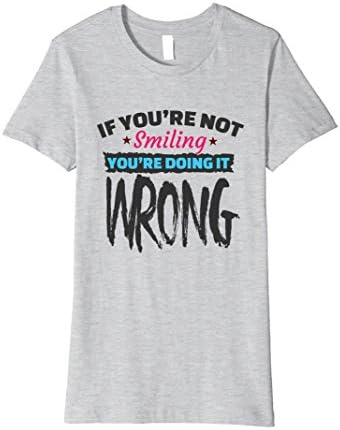 Womens If You're Not Smiling You're Doing It Wrong Alex Wassabi Tee Small Heather Grey