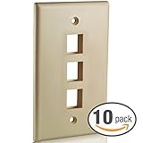 Mediabridge Keystone Wall Plate (3-Port) - 10 Pack - Ivory