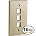 Mediabridge Keystone Wall Plate (3-Port) - 10 Pack - Ivory