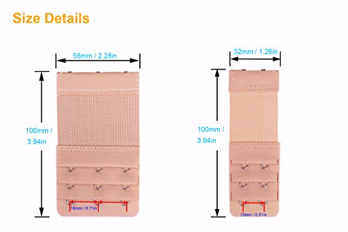 Bra Extenders,ViLSOM Bra Extender 2 Hook/3Hook Bra Strap Extender 8 PCS,4 Colors