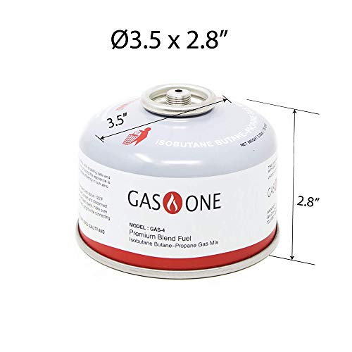 GasOne Camping Fuel Blend Isobutane Fuel Canister 100g (4 Pack