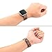 SWEES Leather Bands Compatible for Versa Small & Large, Genuine Leather Bands with Stainless Steel Buckle Strap Replacement Wristband Compatible for Versa Women Men, Brown