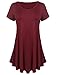 Bluetime Women's Casual V Neck Short Sleeve Tunic Tops Loose Shirts