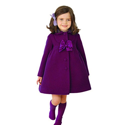 Hot Sale!!Woaills 2-6 Years Old Toddler Kids Baby Girls Thick Warm Clothes,Autumn Winter Cloak Jacket Overcoat (Purple, 