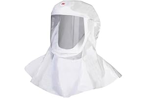 3M 00051131170834 Versaflo S-433L-5 Hood with Integrated Head Suspension for S-Series and V-Series PAPR and Supplied Air Systems, Lightweight, White (Pack of 5)